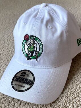 New Era Boston Celtics 9TWENTY White Strapback Adjustable Hat Cap NBA OSFM NWT